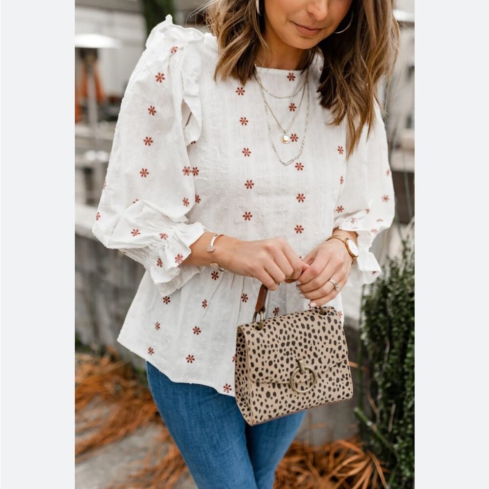 Universal Thread Floral Ruffle Peasant Blouse - Picture 2 of 7